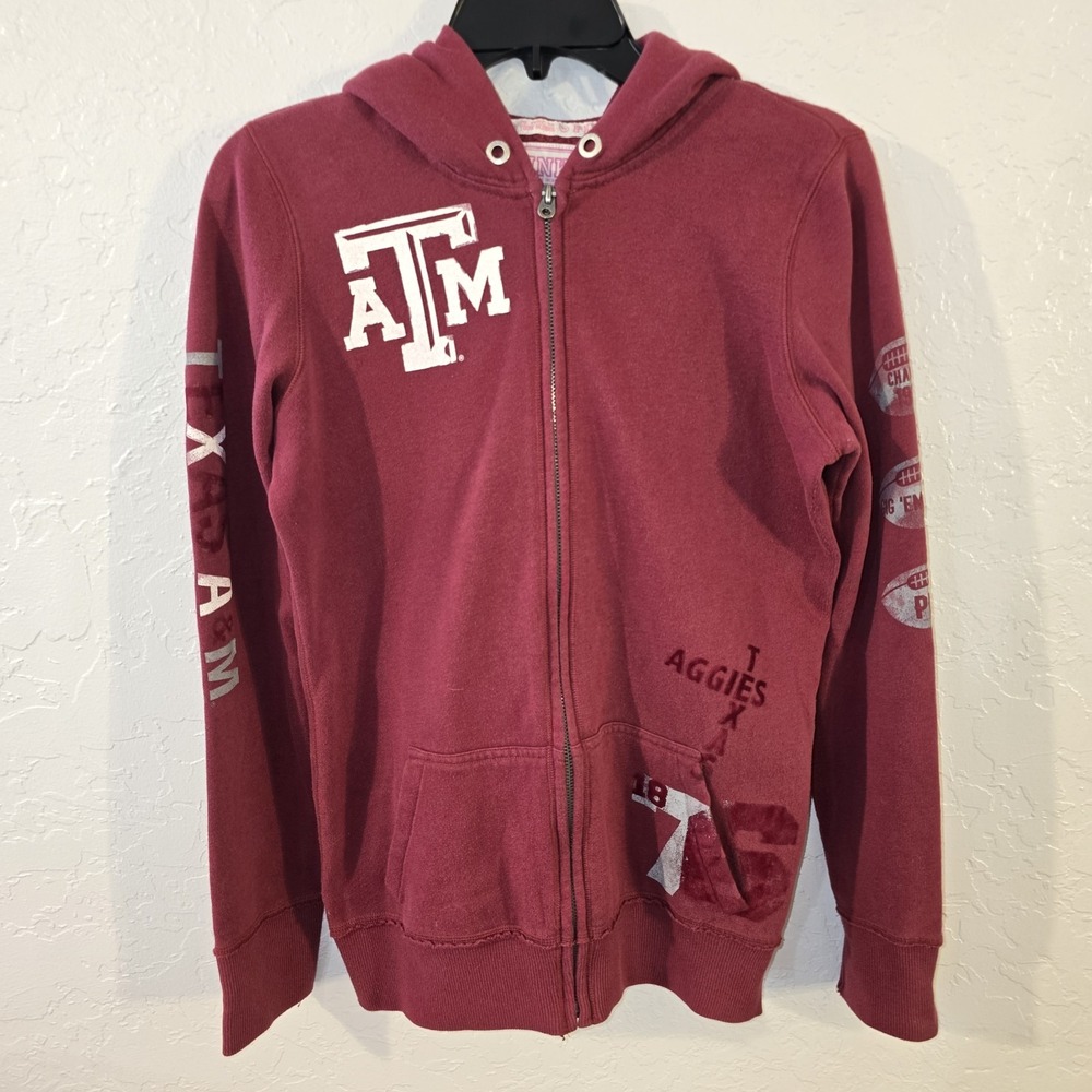Victoria Secret Pink With Jones & Mitchell S Texas A&M Full Zip Aggies Hoodie